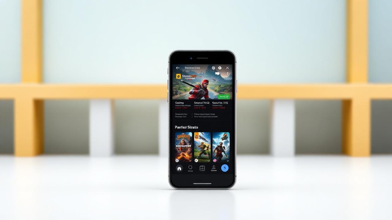 Mobile game app store page showing marketing creative and ratings