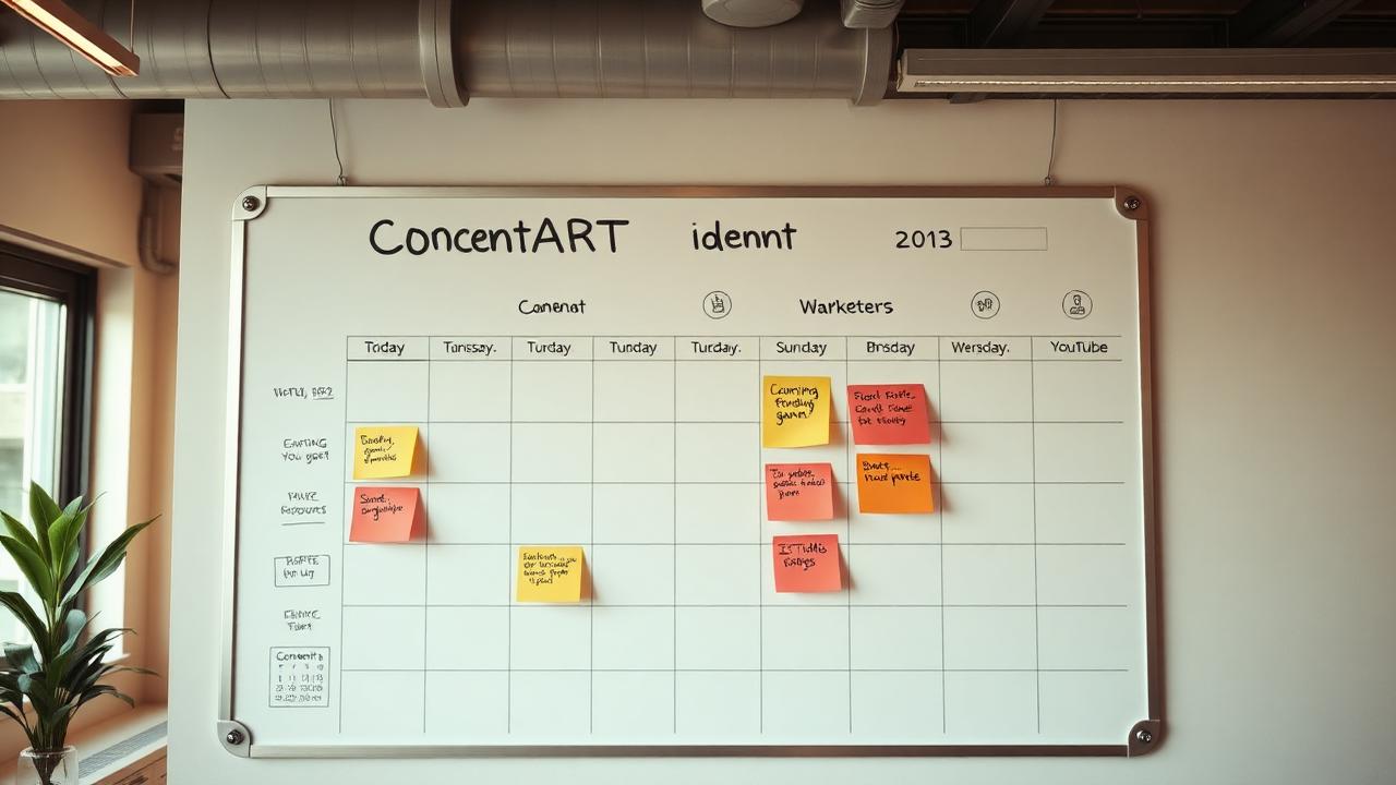 Content calendar for gaming brand marketing strategy with platform-specific planning